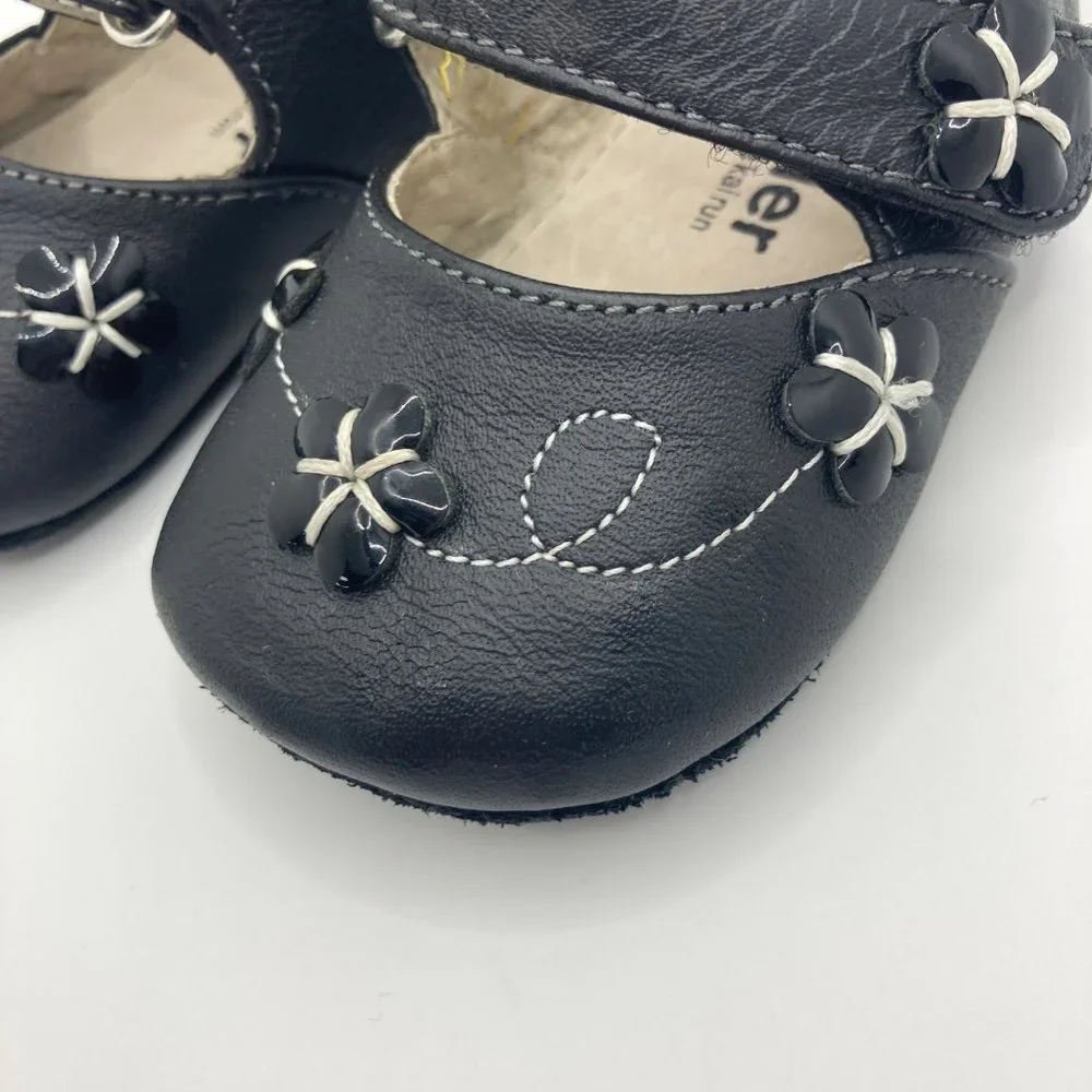 See Kai Run smaller black buckle jeweled shoe 0-6 months
